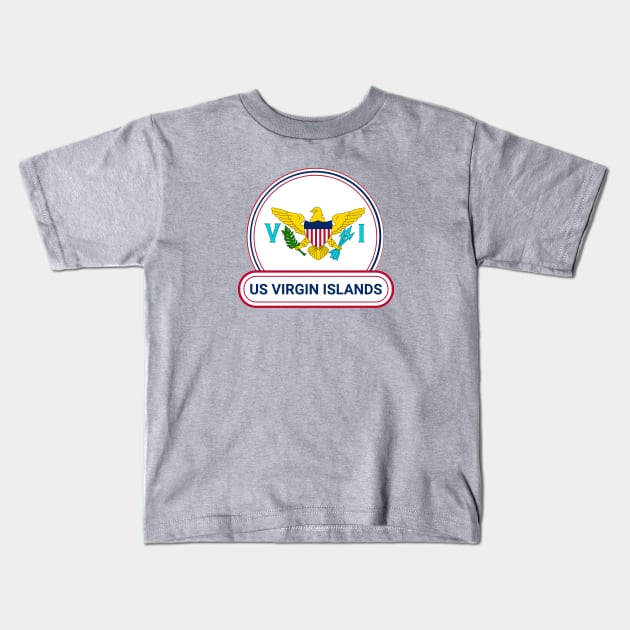 US Virgin Islands Country Badge - US Virgin Islands Flag Kids T-Shirt by Yesteeyear